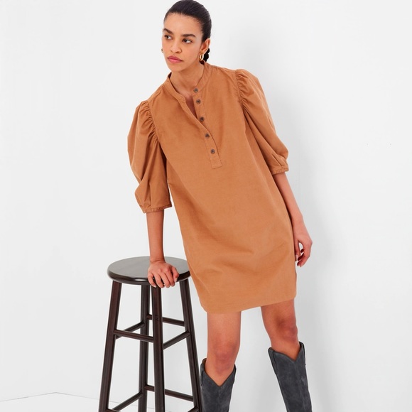 GAP Dresses & Skirts - GAP Women's Puff Sleeve Corduroy Mini Dress in Holiday Brown